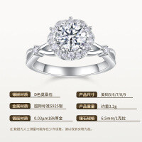 925 Sterling Silver Moissanite Floral Cross Ring, Light Luxury High-End Hot-Selling-6.5mm/1 carat moissanite, S925 sterling silver  US size 9 / Hong Kong size 19