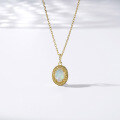 wholesale 925 Silver Gold-Plated Japanese Light Luxury Vintage Natural African Opal Pendant, Fresh and Classical Egg-Shaped Pendant Wholesale-0-4