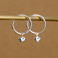 wholesale 990 Sterling Silver Minimalist Rope Knot Hoop Earrings New Petite Ear Clasp M03001-0-3