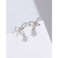 wholesale 925 Sterling Silver Bow Earrings for Women, Small Niche Design, High-End Minimalist Versatile Stud Earrings, New Earrings-0-0