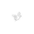 wholesale S925 Sterling Silver Geometric Cross Ring with Floral Butterfly Minimalist Adjustable Open Size Ring-0-10