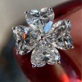 wholesale 925 Sterling Silver Flower Moissanite Earrings Heart-shaped Four-petal Design Sweet Style Women's Bestseller Hot Selling on Independent Websites-0-2
