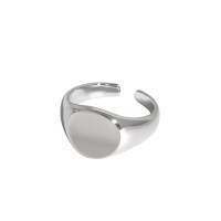 wholesale S925 Sterling Silver 456 Korean Version Ins Niche Design Minimalist Versatile Geometric Concave Circle Open Ring for Women-Platinum [No. 14/Adjustable]>Opening adjustable