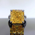 wholesale 925 silver new 12*12 square yellow diamond high-carbon diamond ring fashion minimalist ring band-0-0