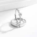 wholesale S925 Sterling Silver Sun and Moon Love Couple Rings, Minimalist Luxury High-End Matching Set for Men and Women, Valentine's Day Gift for Girlfriend-0-2