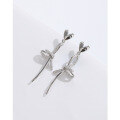 wholesale 925 Sterling Silver Love Heart Bow Earrings for Women, Small and Unique Design New Long Drop Ear Studs, Elegant and High-End Jewelry Accessories-0-1