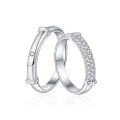 wholesale S925 sterling silver couple rings with gift box, luxury brand-inspired love bands, high-end matching wedding proposal rings, customizable engraving-0-1