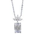 wholesale S925 Silver New 8*12 European Style Simulated Diamond Pendant Necklace Sparkling Choker-0-4
