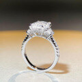 wholesale S925 Sterling Silver Zircon Ring for Women, Radiant Cut Ice Flower Cut High Carbon Diamond Ring-0-2
