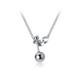 wholesale S925 Sterling Silver Fashion Balance Ball Bead Necklace for Women, Internet-Famous Retro Style Short Collarbone Chain D7033-0-4