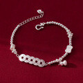 wholesale 990 Silver minimalist sweet ins styledesign five-coin emperor coin coiled gourd bracelet S7949-0-0