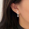 wholesale S925 Sterling Silver Korean Style Floral Tassel Earrings for Women, Fresh and Dainty Best Friend Ear Accessories, New Collection-0-3