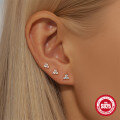 wholesale S925 Sterling Silver Flat Back Threader Ear Crawler with Delicate Triangular Petals in Multiple Sizes-0-2
