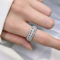 wholesale S925 Silver New European and American Full Diamond Row Ring Marquise Small Row Ring Women's Full Diamond Wide Band-0-2