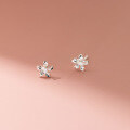 wholesale S925 silver Nalan fresh and sweet style delicate frangipani five-petal flower earrings floral earrings E0719-0-4