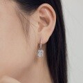 wholesale S925 Sterling Silver Nordic New Ice-Cut Zirconia Geometric Drop Earrings for Women, Elegant and Chic Design-0-1