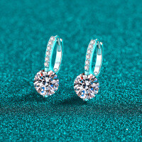 S925 Sterling Silver Moissanite Earrings, Elegant and Versatile for Daily Wear.-6.5mm zircon  925 silver