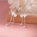 wholesale 999 Silver Exquisite New Chinese Style Literary Retro Plum Blossom Tassel Earrings M06065-0-0