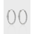 wholesale S925 sterling silver Korean version ins niche design textured minimalist irregular frosted matte circle earrings-0-0