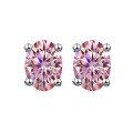 wholesale 925 Silver Stud Earrings D Color Moissanite Classic Four-Prong Oval Moissanite Studs Elegant Simple Earrings Wholesale-0-10