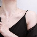 Sterling Silver Round Moissanite Necklace, Women's 2021 Trendy Pendant Choker-0-2