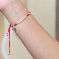 wholesale S925 Sterling Silver Light Bead Gourd Red String Bracelet for Women, Small Niche Design, Birthday Year Gift for Boyfriend or Girlfriend, Woven Rope Bracelet-0-2