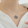 wholesale S925 Sterling Silver Light Luxury Women's Necklace with Exquisite Big Eye Pendant, Cartoonish, Stylish, and High-End Sense Collarbone Chain-0-1