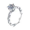 wholesale PT950 plated S925 silver women's snake bone ring with moissanite in a hollow setting available for dropshipping-0-4