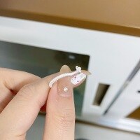 wholesale (S925 Sterling Silver) Adjustable Open Dragon Tail Ring for Women with Red Corundum and Matte Finish-Silver-CBJZ430 Adjustable opening