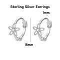wholesale 925 Silver Women's Four-leaf Clover Heart-shaped Pure Silver Non-removable Ear Cuff Hoop Earrings-0-11