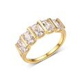 wholesale 925 Silver Moissanite Ring with Five Trapezoid Cut Full Row Design in Gold Tone, Sparkling and Stylish Women's Best-Seller-0-4