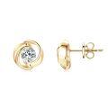 Sterling Silver 5mm Round Moissanite Swirl Stud Earrings for Women-0-3
