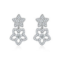 wholesale S925 Silver Star Jewelry Set Four-Piece Ins Star Ring-Earrings 925 silver
