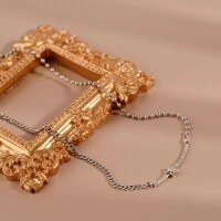 wholesale Metal S925 long star necklace women retro clavicle chain Korean version ins minimalist wind simple fashion personality-Platinum