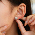 S925 Silver Moissanite Stud Earrings Hip-Hop Geometric Unisex Cross-Border-0-2