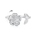 wholesale S925 Sterling Silver Flower Diamond-Inlaid Rotatable and Adjustable Opening Series Fashion Women's Ring-0-21