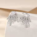 wholesale S925 silver zirconia ear studs, high-end European and American style tassel earrings-0-2