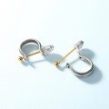 wholesale 925 Sterling Silver New Japanese Minimalist Geometric U-Shaped Earrings for Women Vintage Dual-Tone Earrings Source Manufacturer-0-4