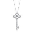 wholesale S925 Sterling Silver Moissanite Twilight Key Necklace New Style Live Selling Hot Item Collarbone Chain Source Wholesale Pendant Silver Chain-0-1