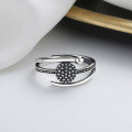 wholesale S925 Sterling Silver Multi-Layer Geometric Irregular Ring Fashion-0-1