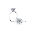 Sterling Silver S925 Classic Ladies' Shimmering Zirconia Proposal Ring, Final Sale-0-3