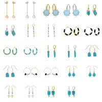 wholesale [S925 Sterling Silver] GME Set Fresh and Sophisticated Fashion Internet-Famous Turquoise Tassel Earring Accessories-GME45-P 925 Silver