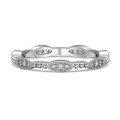 wholesale S925 Sterling Silver European and American Wedding Style Women's Fashion Geometric Round Row of Zirconia Embedded Ring with a Sense of Sophistication-0-8