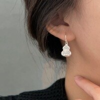 wholesale S925 Sterling Silver Hollow Gourd Ear Hooks for Women, Minimalist and Stylish Exquisite Earrings with a Premium Feel, New Release-Sterling silver