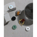 wholesale S925 Sterling Silver Korean Version Ins Indie Minimalist Luxury Design Geometric Circle Jade Ring Texture Earrings for Women-0-1