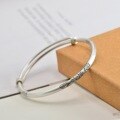 wholesale 999 Silver Ancient Method Chiseled Lotus Push-Pull Bracelet for Women, Retro Solid Pure Silver Literary Student Youthful Style Bangle-0-0