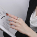 wholesale S925 Sterling Silver Retro Rose Pattern Crown Heart Ins Trendy Niche Style Adjustable Index Finger Ring-0-3