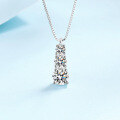 wholesale PT925 Silver Women's Moissanite Pendant Necklace with Gourd Charm and Box Chain, Plated with PT950 Gold, Available for Wholesale from Manufacturer-0-0