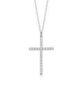 wholesale Sterling Silver S925 Women's Versatile Diamond-Studded Cross Pendant Choker Necklace, Cross-Border Hot-Selling Niche Design High-End Feel-0-9