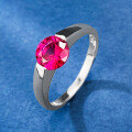 wholesale 925 Sterling Silver with 1-carat Pigeon Blood Red Sapphire and Luxurious Full Diamond Setting for Daily Wear-0-0